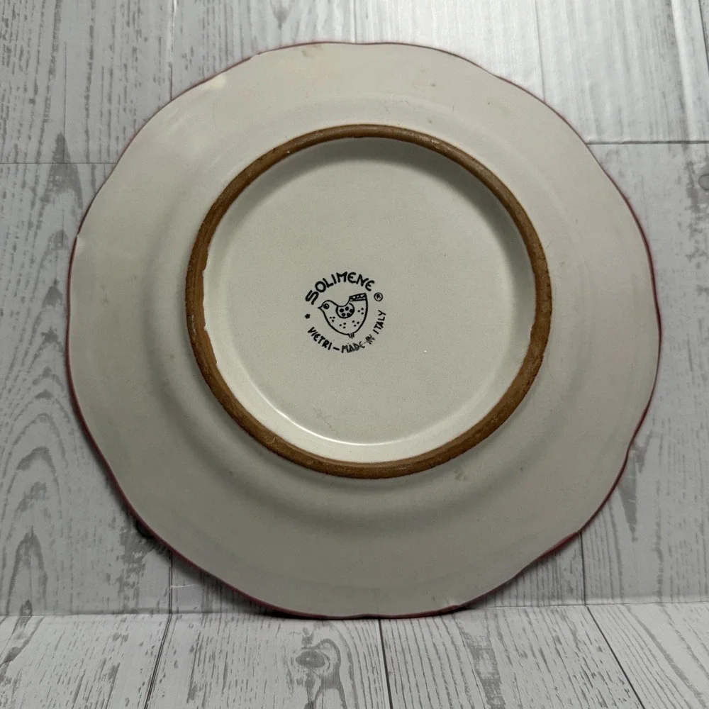 VIETRI Solimene Campagna Pig Carrot Porco Hand Painted Ceramic Salad Plate  8.5